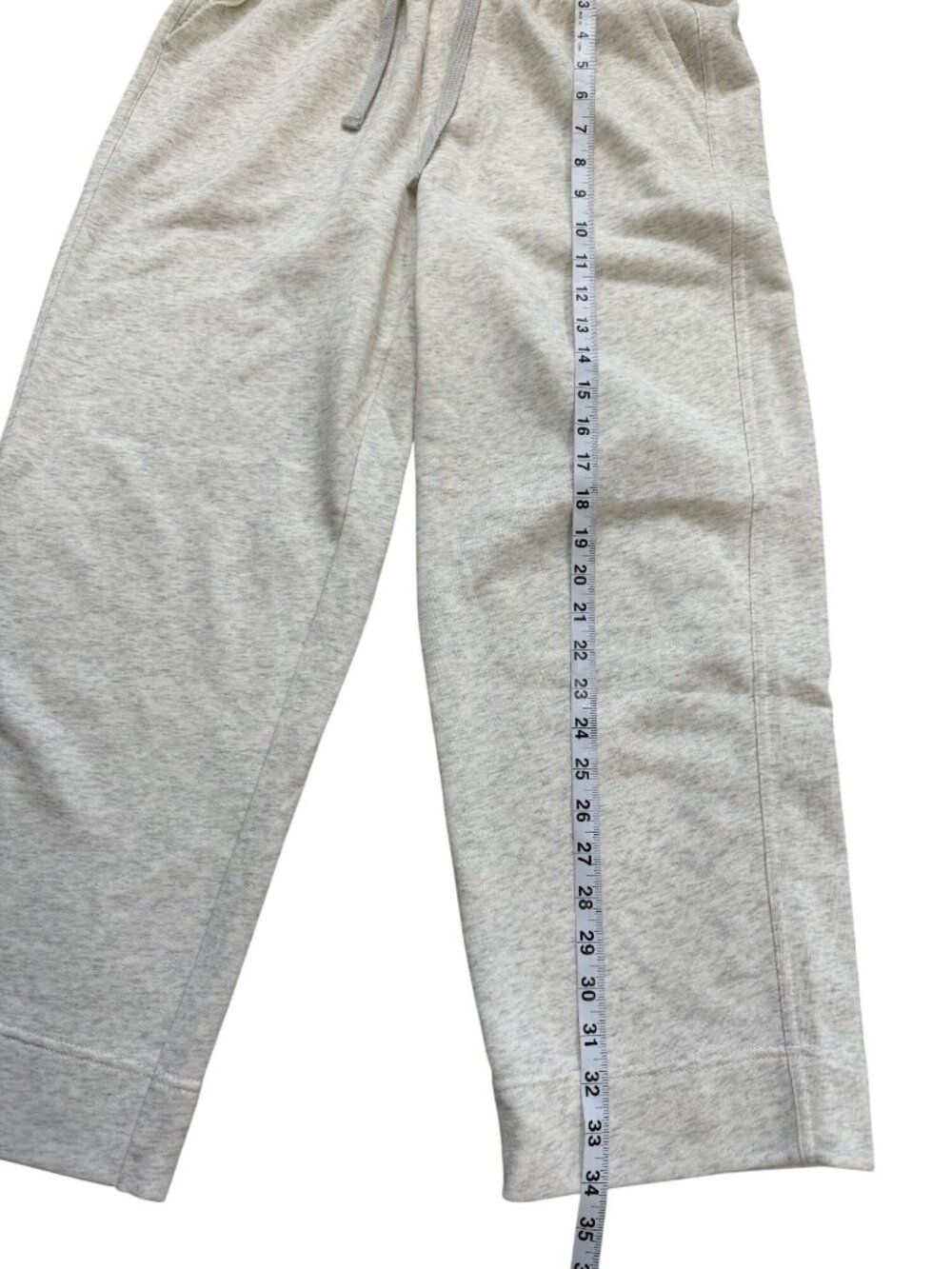 Mersea Women Size S Sweatpants Wide-Leg Cropped Lounge Pant Heather Beige Gray - Picture 6 of 7